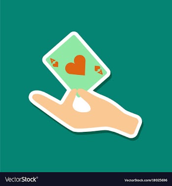 Paper sticker on stylish background hand playing vector image