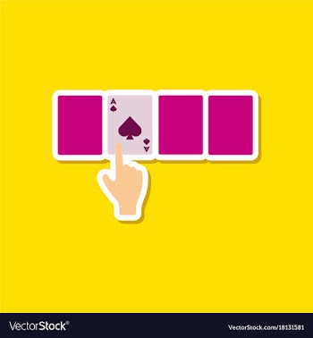 Paper sticker on stylish background hand playing vector image
