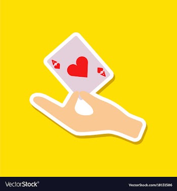 Paper sticker on stylish background hand playing vector image