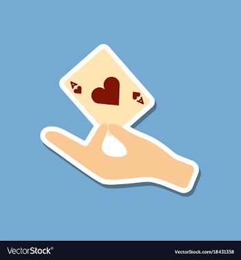 Paper sticker on stylish background hand playing vector image