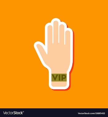 Paper sticker on stylish background hand VIP vector image