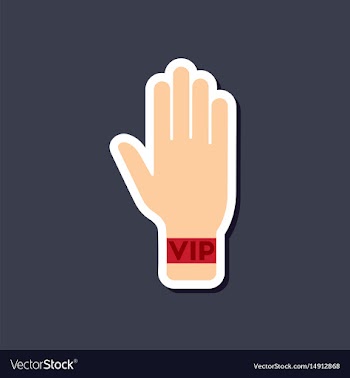 Paper sticker on stylish background hand vip vector image