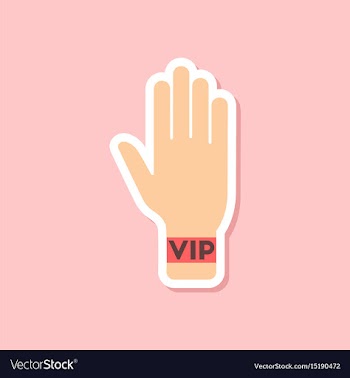 Paper sticker on stylish background hand vip vector image