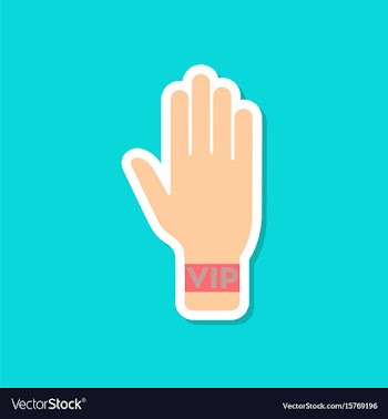 Paper sticker on stylish background hand vip vector image