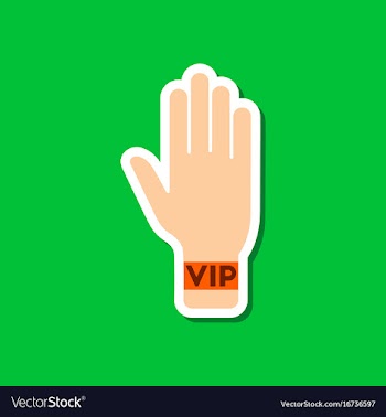 Paper sticker on stylish background hand vip vector image