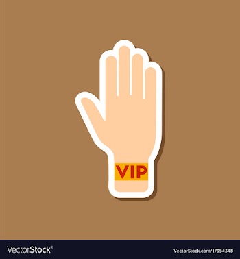 Paper sticker on stylish background hand vip vector image