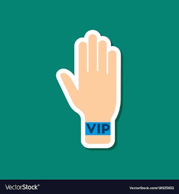 Paper sticker on stylish background hand vip vector image