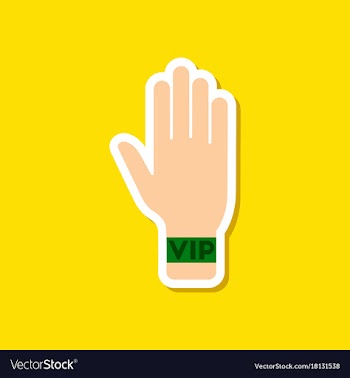 Paper sticker on stylish background hand vip vector image