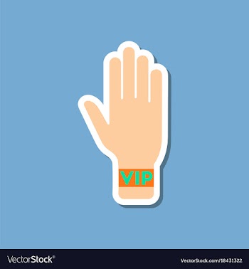 Paper sticker on stylish background hand vip vector image