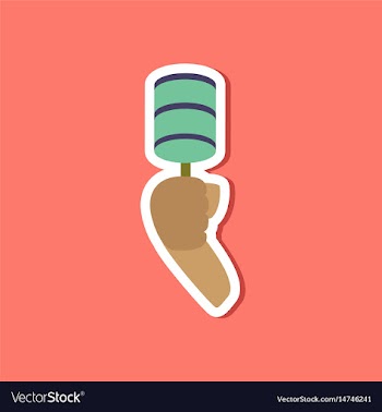 Paper sticker on stylish background hand with vector image