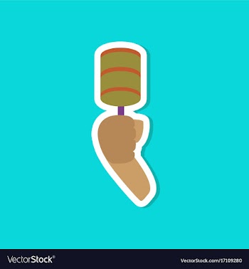 Paper sticker on stylish background hand with vector image