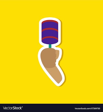 Paper sticker on stylish background hand with vector image