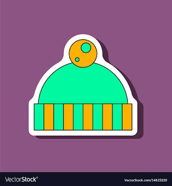 Paper sticker on stylish background hat vector image