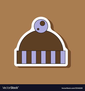 Paper sticker on stylish background hat vector image