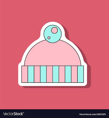 Paper sticker on stylish background hat vector image