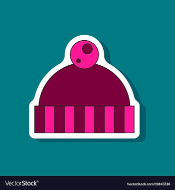 Paper sticker on stylish background hat vector image