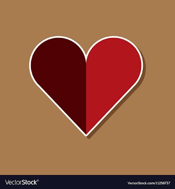 Paper sticker on stylish background Hearts suit vector image