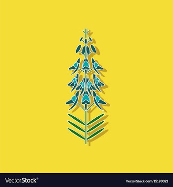 Paper sticker on stylish background herb linaria vector image