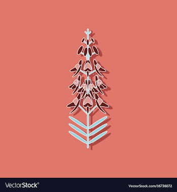Paper sticker on stylish background herb linaria vector image