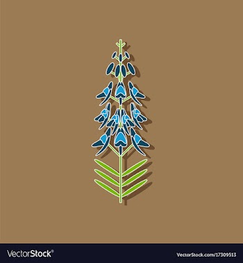 Paper sticker on stylish background herb linaria vector image