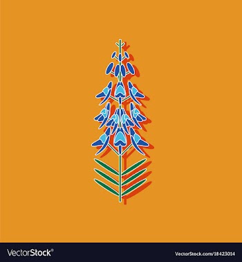 Paper sticker on stylish background herb linaria vector image
