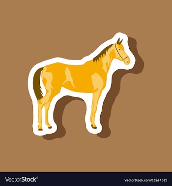 Paper sticker on stylish background horse vector image