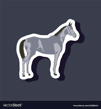 Paper sticker on stylish background horse vector image