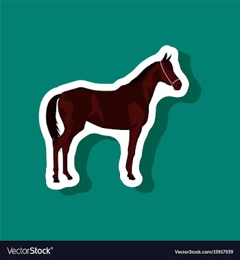 Paper sticker on stylish background horse vector image