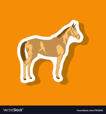 Paper sticker on stylish background horse vector image