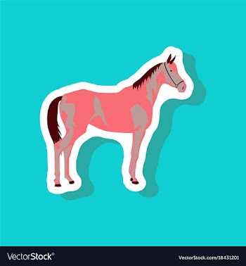 Paper sticker on stylish background horse vector image