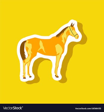 Paper sticker on stylish background horse vector image