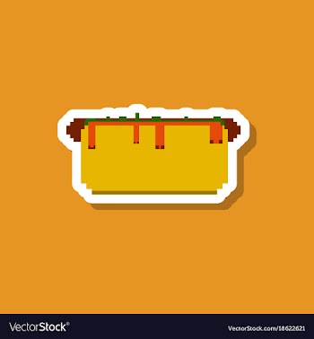 Paper sticker on stylish background hot dog vector image