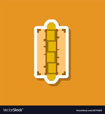 Paper sticker on stylish background hot dog vector image