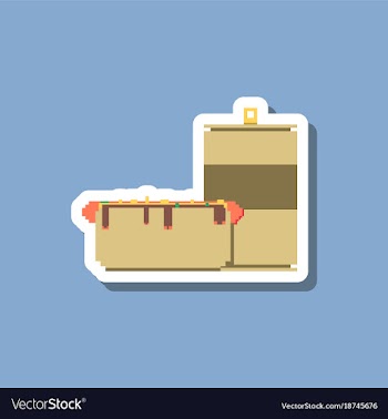 Paper sticker on stylish background hotdog and vector image