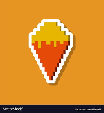 Paper sticker on stylish background ice cream cone vector image