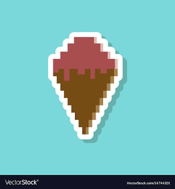 Paper sticker on stylish background ice cream cone vector image