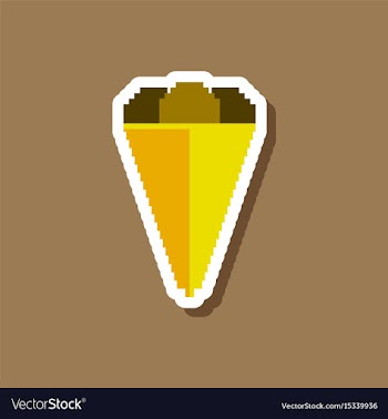 Paper sticker on stylish background ice cream cone vector image