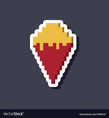 Paper sticker on stylish background ice cream cone vector image