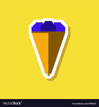 Paper sticker on stylish background ice cream cone vector image