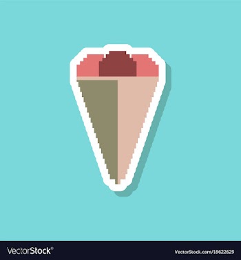 Paper sticker on stylish background ice cream cone vector image