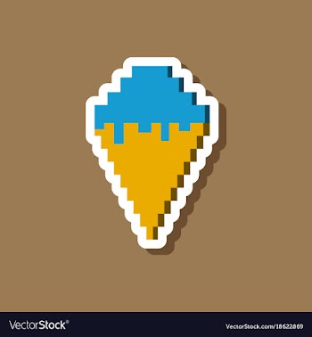 Paper sticker on stylish background ice cream cone vector image