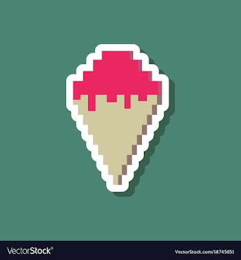 Paper sticker on stylish background ice cream cone vector image