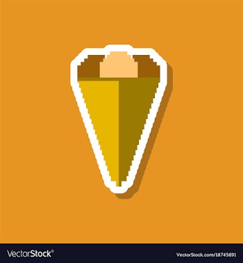 Paper sticker on stylish background ice cream cone vector image