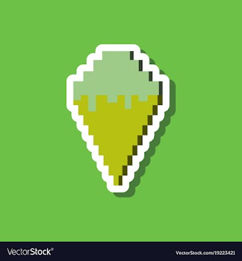 Paper sticker on stylish background ice cream cone vector image