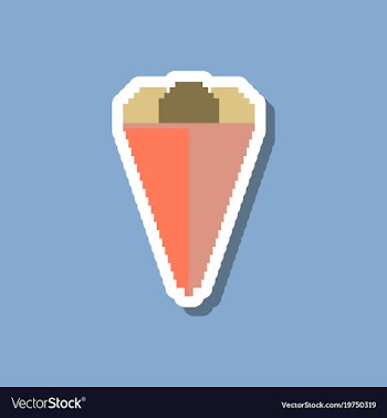 Paper sticker on stylish background ice cream cone vector image