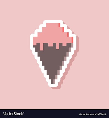 Paper sticker on stylish background ice cream cone vector image