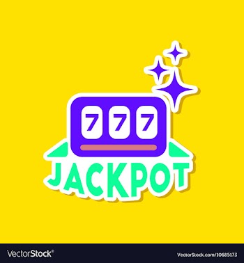 Paper sticker on stylish background jackpot Lucky vector image