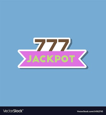 Paper sticker on stylish background jackpot lucky vector image