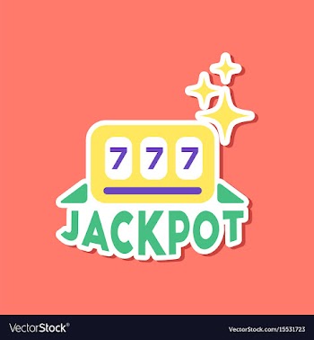 Paper sticker on stylish background jackpot lucky vector image