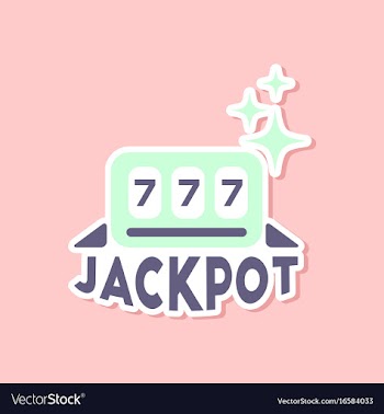 Paper sticker on stylish background jackpot lucky vector image